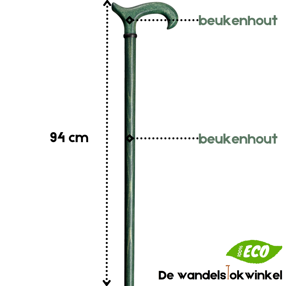 Gastrock wandelstok Eco Derby - groen