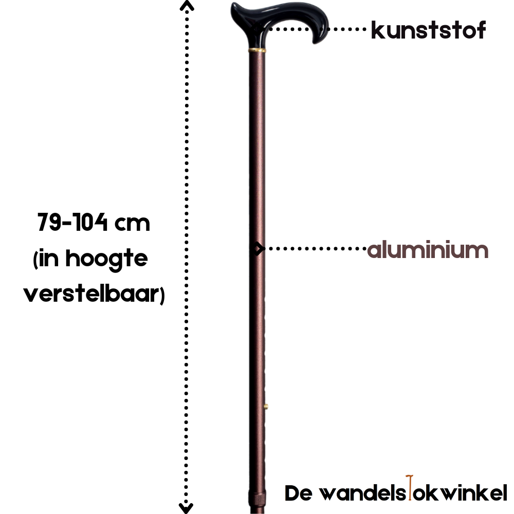 Gastrock wandelstok Ergonomisch Derby Glans - brons