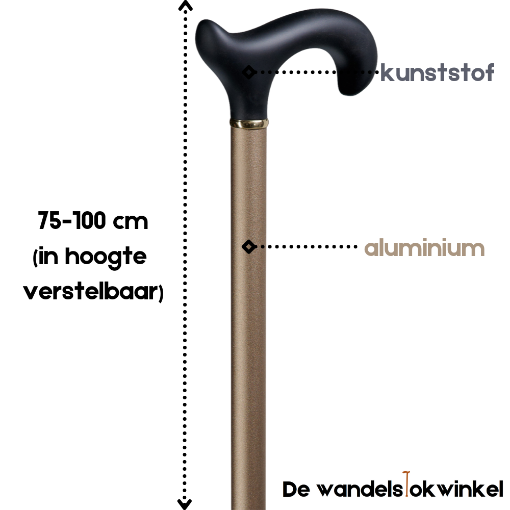 Gastrock wandelstok Soft Ergonomisch - champagne